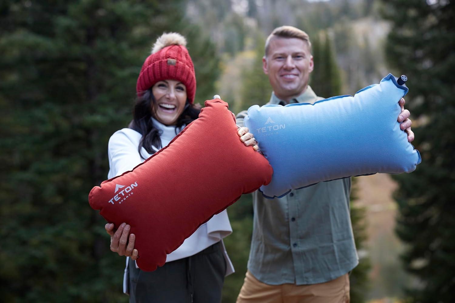 image:imageTeton Sports Camp Pillow Great for Travel Camping and Backpacking Washable Blue PlaidRed