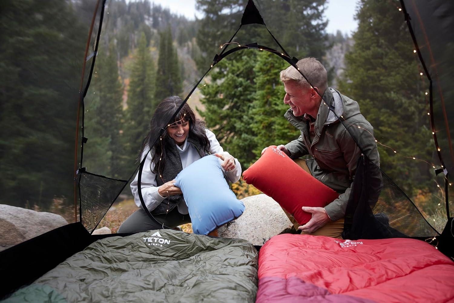 image:imageTeton Sports Camp Pillow Great for Travel Camping and Backpacking Washable Blue PlaidRed