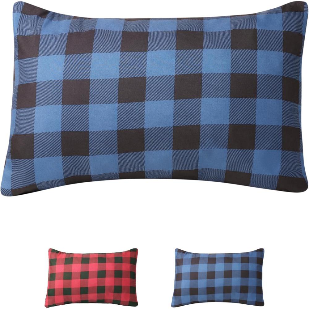 image:imageTeton Sports Camp Pillow Great for Travel Camping and Backpacking Washable Blue PlaidBlue Plaid