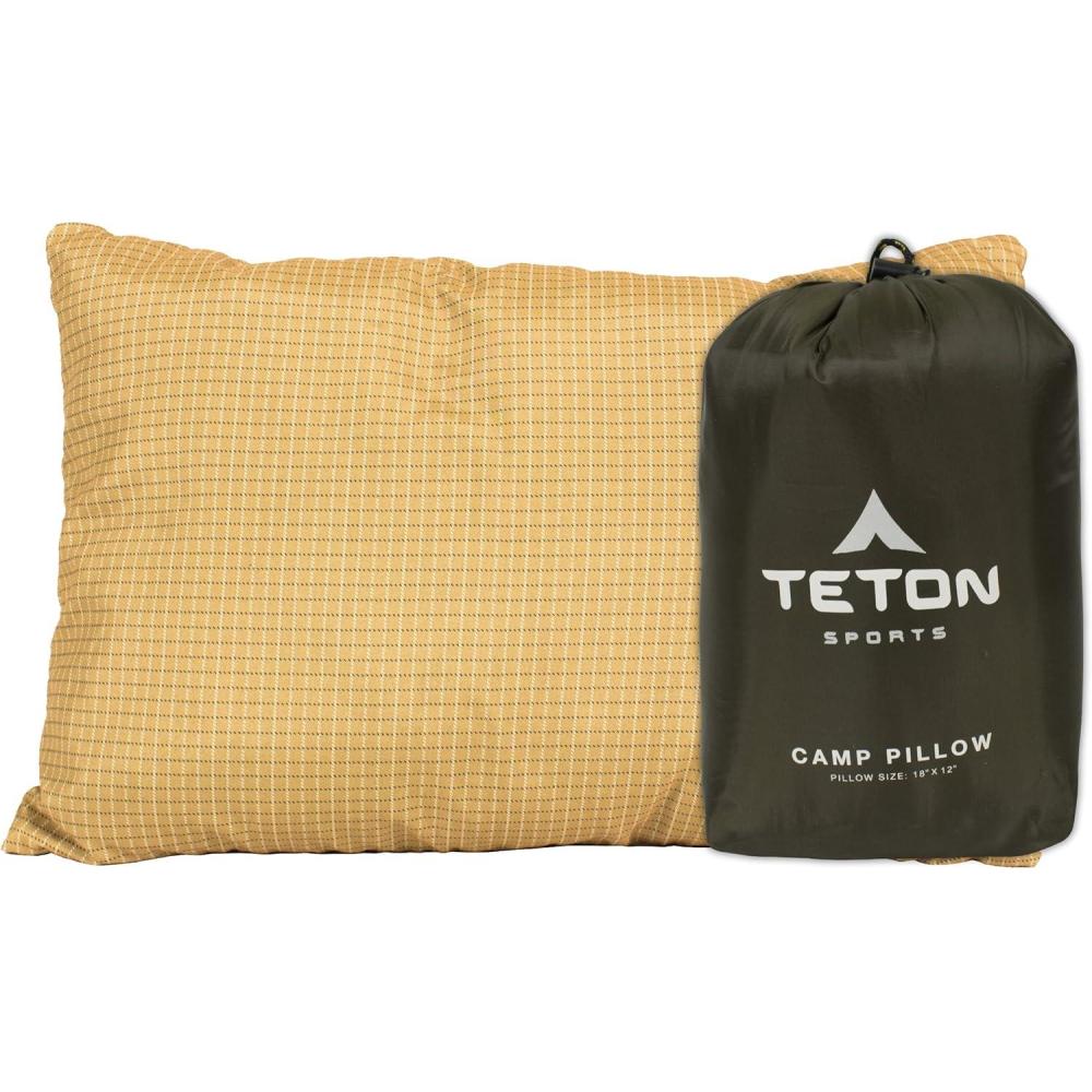 image:imageTeton Sports Camp Pillow Great for Travel Camping and Backpacking Washable Blue PlaidGreen