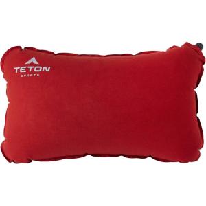 Teton Sports Camp Pillow; Great for Travel, Camping and Backpacking; Washable, Blue Plaid(Red)