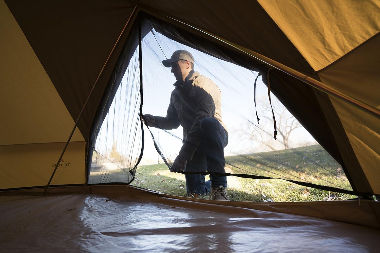 image:imageTETON Sports Sierra Canvas Tent Waterproof Bell Tent for Family Camping in All Seasons